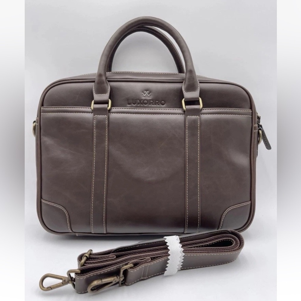 Luxorro Laptop Bag~Men & Women Brief Case Computer Bag Shoulder Bag Brown$300